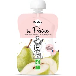 Piure BIO cu 100% pere, +4 6 luni Popote