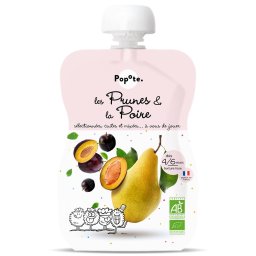 Piure BIO cu 73% pere si 27% prune, +4 6 luni Popote