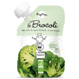 Piure BIO cu 75% broccoli, +4 6 luni Popote