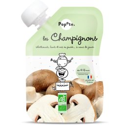 Piure BIO cu 41% ciuperci, +4 6 luni Popote