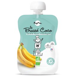 Piure BIO cu 37.5% lapte de cocos si banane, +6 luni Popote