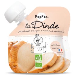 Piure BIO cu 51% carne de curcan, +4 6 luni Popote