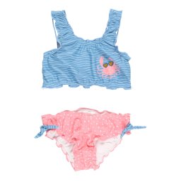 PLAYSHOES Costum de baie două piese 'Krebs' albastru fumuriu / auriu / roz / alb