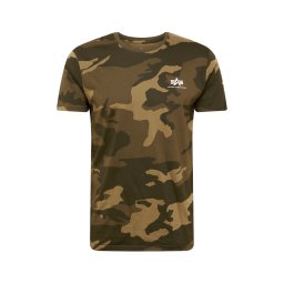 ALPHA INDUSTRIES Tricou maro deschis / kaki / oliv / alb