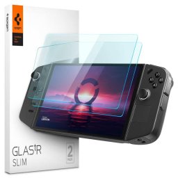 Set 2 Folii de Protectie telefon, Spigen, Sticla, Compatibil cu Lenovo Legion Go, Transparent