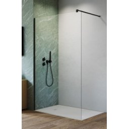 Cabina de dus Walk-In Radaway Nes II 80cm, profil negru mat