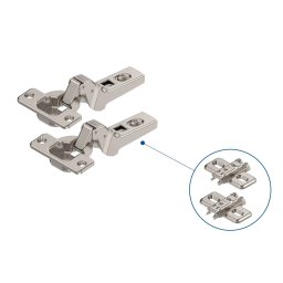 Pachet 2 balamale Blum pentru mobilier, placute incluse, montaj clip, fara amortizare pentru usa incadrata
