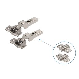 Pachet 2 balamale Blum pentru mobilier, placute incluse, montaj clip, cu amortizare Blumotion pentru usa semiaplicata