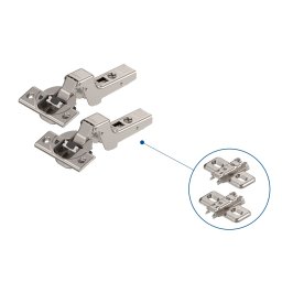 Pachet 2 balamale Blum pentru mobilier, placute incluse, montaj clip, cu amortizare Blumotion pentru usa incadrata