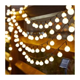 Brilagi - Ghirlandă solară decorativă cu LED BUBBLE 200xLED/8 funcții 20 m IP65 alb cald