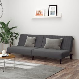 Canapea extensibila cu 2 locuri, gri închis, catifea GartenMobel Dekor