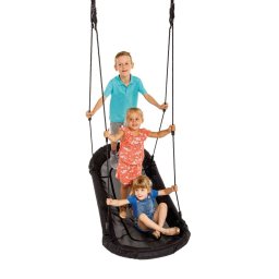 Leagan cuib oval Grandoh negru pentru 3 copii KBT