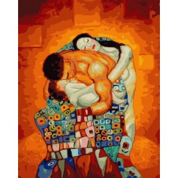 Set pictura pe numere, cu sasiu, Familia - Klimt, 40x50 cm