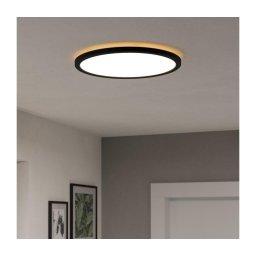 Plafonieră LED dimabilă de exterior Eglo 901454 ROVITO-R 18,5W/230V d. 38,9 cm IP44 negru + telecomandă