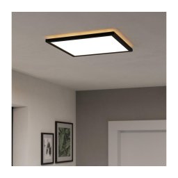 Plafonieră LED dimabilă de exterior Eglo 901456 ROVITO-R 17,6W/230V 39x39cm IP44 negru + telecomandă