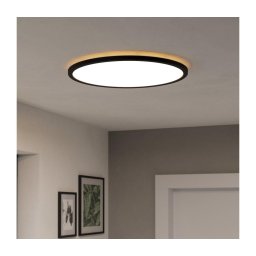 Plafonieră LED RGBW dimabilă de exterior Eglo 901465 ROVITO-Z 16,8W/230V d. 50 cm IP44 negru