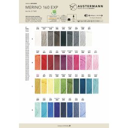 Merino 160, lana merinos 100%, 160m, Austerman paletar de culori