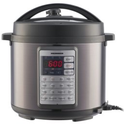 Aparat de gatit la presiune Heinner HPCK-38BK, 1000 W, 5.7 litri, 14 programe, control electronic, timer, inox-negru