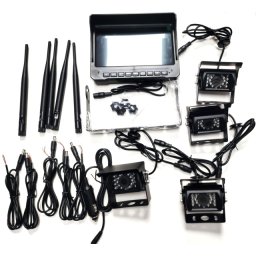 Kit supraveghere video wireless PNI TRK504 pentru camion DVR cu monitor LCD si 4 camere
