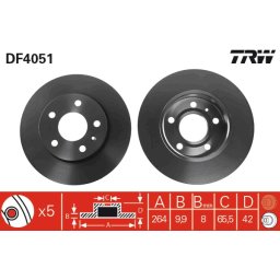 Discuri de frana punte spate TRW Opel Astra H DF4051