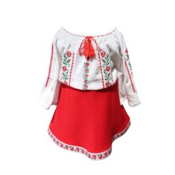Tinuta traditionala fetita 1-10 ani - ie si fusta brodata cu motive din folclorul romanesc - LLDJ501009
