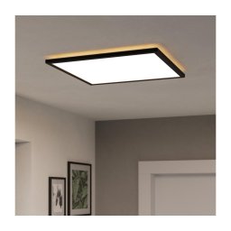 Plafonieră LED dimabilă de exterior Eglo 901457 ROVITO-R 17W/230V 50x50 cm IP44 negru + telecomandă