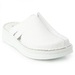 Saboti piele naturala 4013 alb