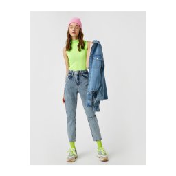 Seria de blugi rupți Koton High Waist