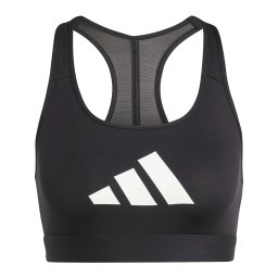 ADIDAS PERFORMANCE Sutien sport 'POWER REACT' negru / alb