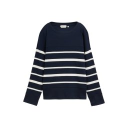 TOM TAILOR Tricou bleumarin / alb murdar