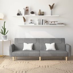 Canapea extensibila cu 2 locuri, gri deschis, tesatura GartenMobel Dekor