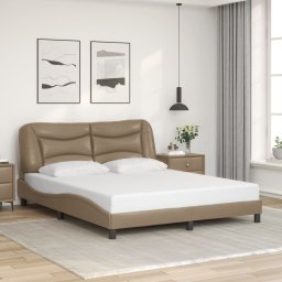 Cadru de pat cu tablie, cappuccino, 160x200 cm, piele ecologica GartenMobel Dekor