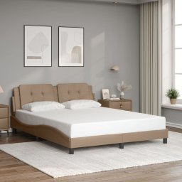 Cadru de pat cu tablie, cappuccino, 160x200 cm, piele ecologica GartenMobel Dekor