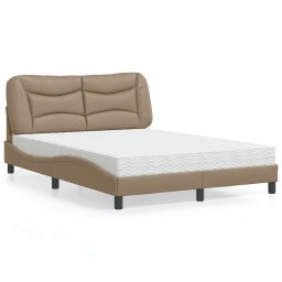 Pat cu saltea, cappuccino, 140x190cm piele ecologica GartenMobel Dekor