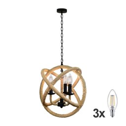 Lustră LED pe lanț ROPE GLOBO 3xE14/4,3W/230V