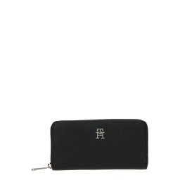 TOMMY HILFIGER Portofel negru / argintiu