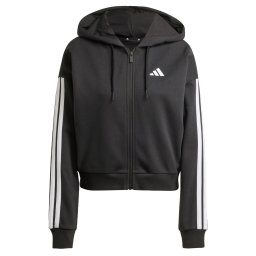 ADIDAS SPORTSWEAR Bluză cu fermoar sport 'Essentials' negru / alb