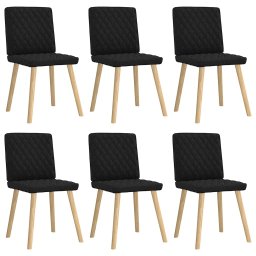 Scaune de sufragerie 6 buc. negru material textil GartenMobel Dekor