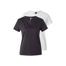 PIECES Tricou negru / alb