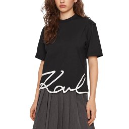 KARL LAGERFELD T-Shirt Karl Signature Hem A1W17013 999 black