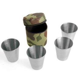 Pahar din oțel inoxidabil, 0,07 l, camuflaj, 4 buc.