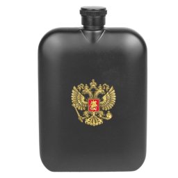 Butelcă neagră cu emblemă rusească aurie
