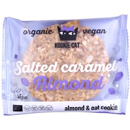 Cookie cu migdale si caramel sarat bio 50g Kookie Cat