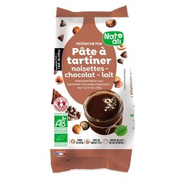Mix pentru crema tartinabila cu alune, ciocolata si lapte bio 170g Nat-ali