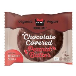 Cookie cu crema de arahide invelita in ciocolata bio 50g Kookie Cat