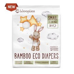 Scutece cu fibre de bambus marime s 6-10kg ecologice 32buc Wooden Spoon