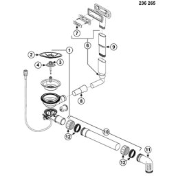 Sistem de scurgere In Fino cu cablu si pup-up control 3.5 Blanco 236265