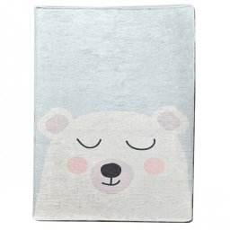 Covor Chilai Home 876CHL1189, 100x160 cm, Fire de catifea antibacteriene, Poliester, Alb