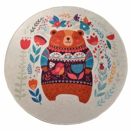 Covor Chilai Home 876CHL1173, Ø 140 cm, Fire de catifea antibacteriene, Gri