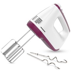Mixer de mana Heinner HM-400BG, 400 W, 6 viteze+turbo, alb - visiniu